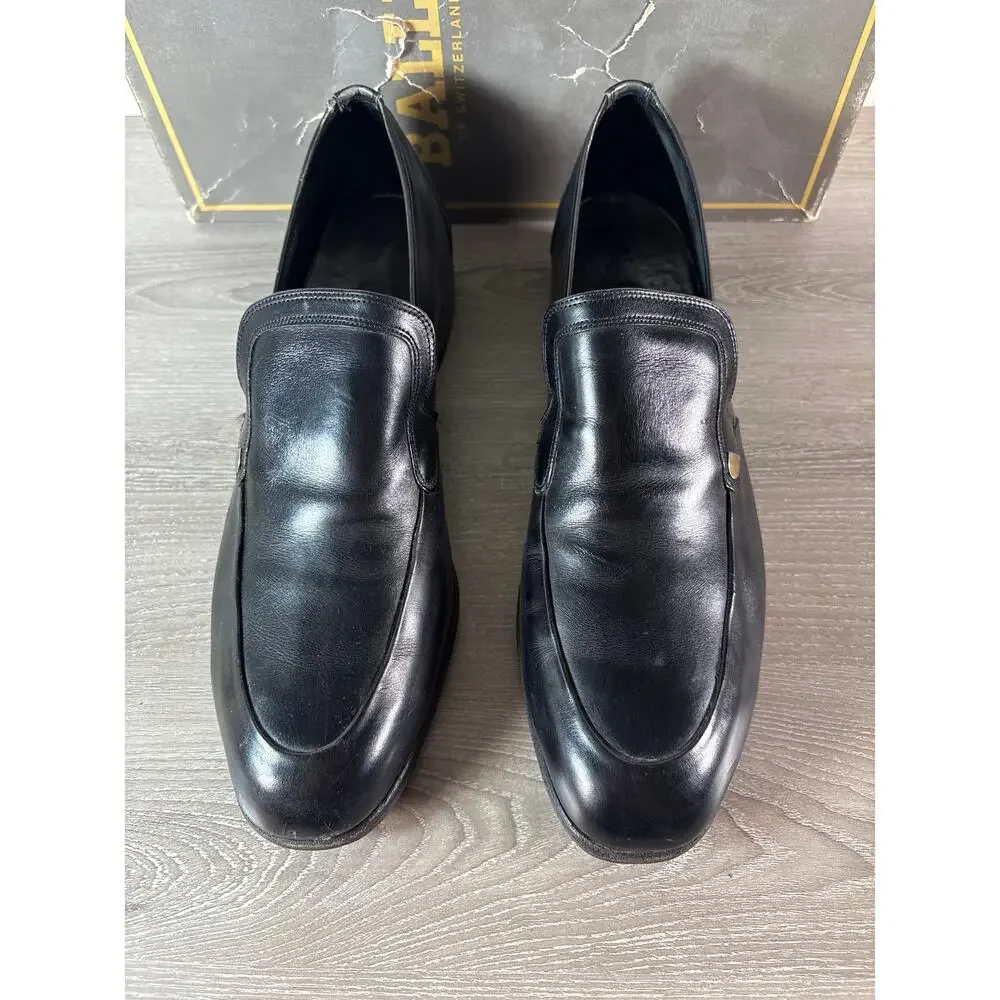 Vintage Bally of Switzerland Porto Black Boxcalf Leather Loafers Men’s 9.5-‎ EUC